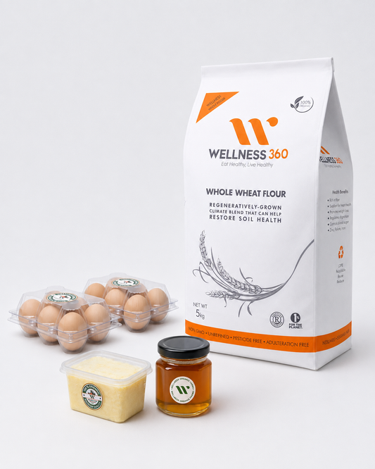 Desi Breakfast Bundle — Wheat Edition (Eggs, Butter, Honey & Whole Wheat Flour)