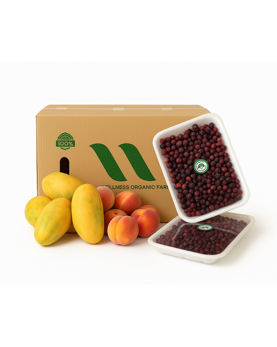 Fresh Organic Fruit Box -  2.5kg Mango, 2kg Peach, 1kg Falsa